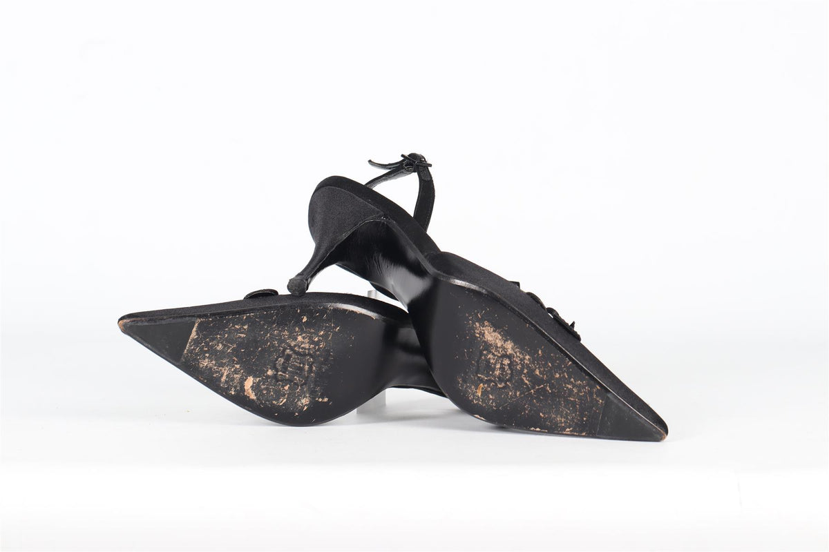 STUART WEITZMAN VINTAGE SATIN SLINGBACK PUMPS EU 37 UK 4 US 7