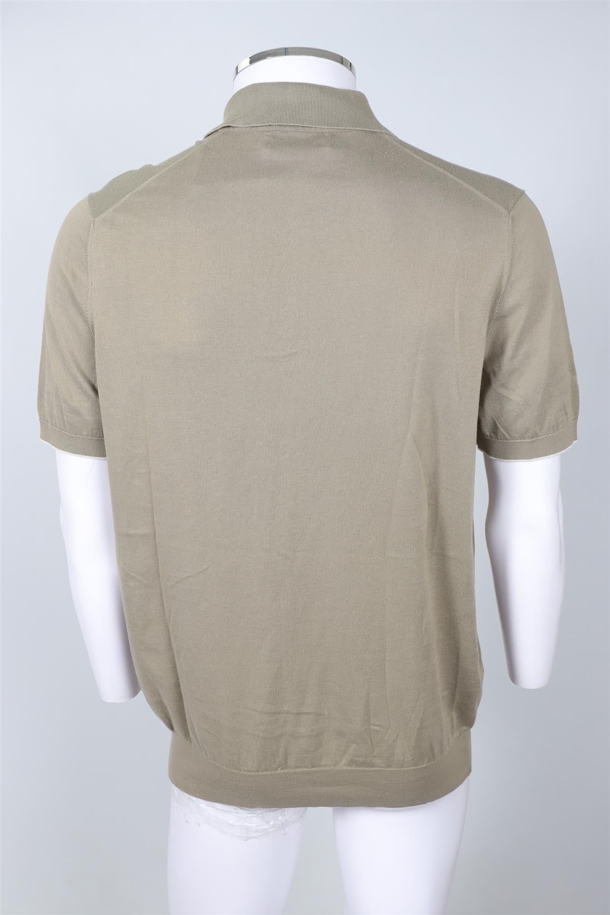 BRUNELLO CUCINELLI GREEN MEN'S COTTON POLO SHIRT IT 54 UK 44