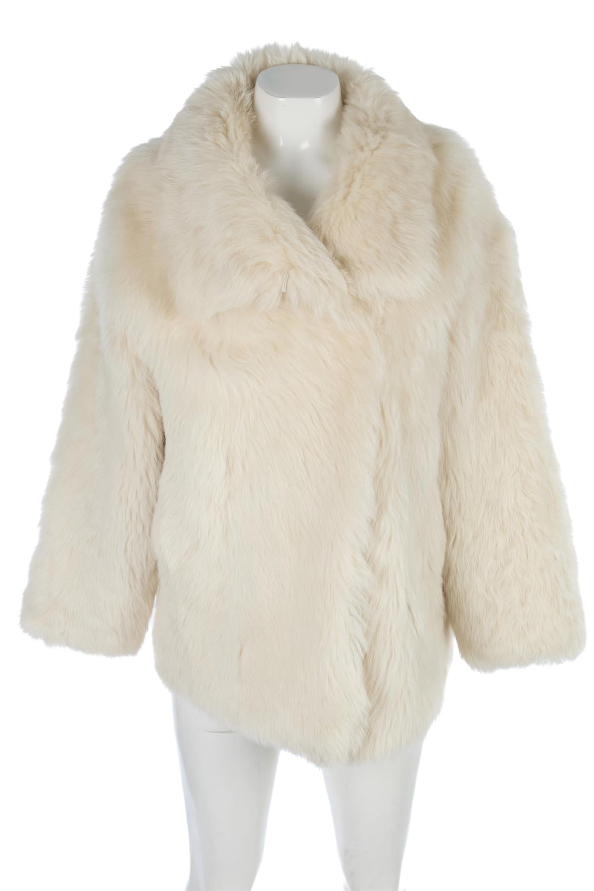 MINT VELVET IVORY SHEARLING JACKET SMALL/MEDIUM