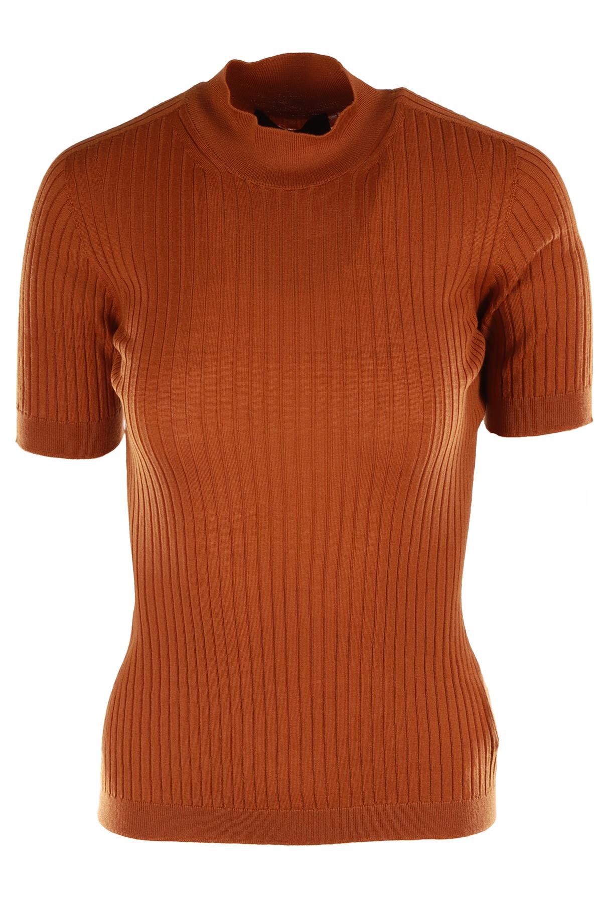 VERSACE BROWN WOOL TOP IT 42 UK 10