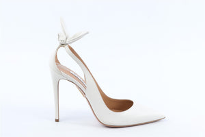 AQUAZZURA WHITE LEATHER PUMPS EU 38.5 UK 5.5 US 8.5