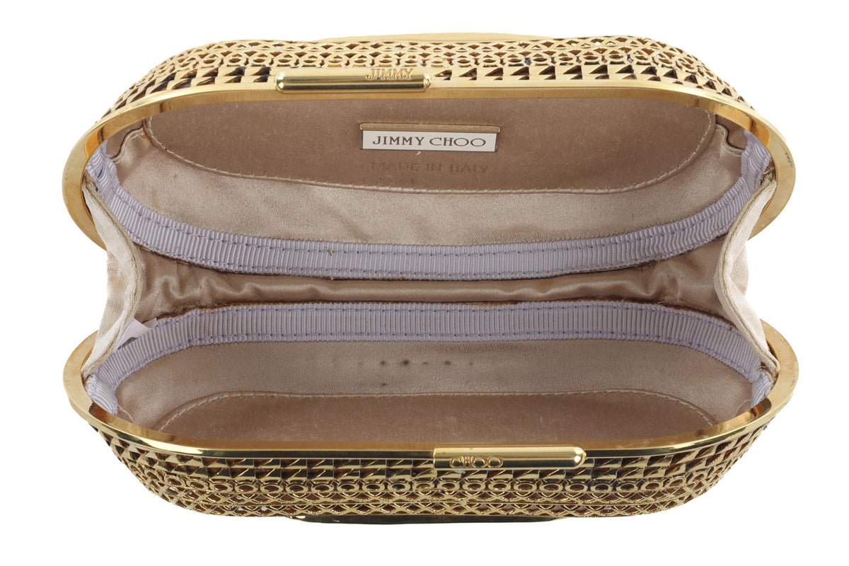 JIMMY CHOO GOLD METAL CLUTCH