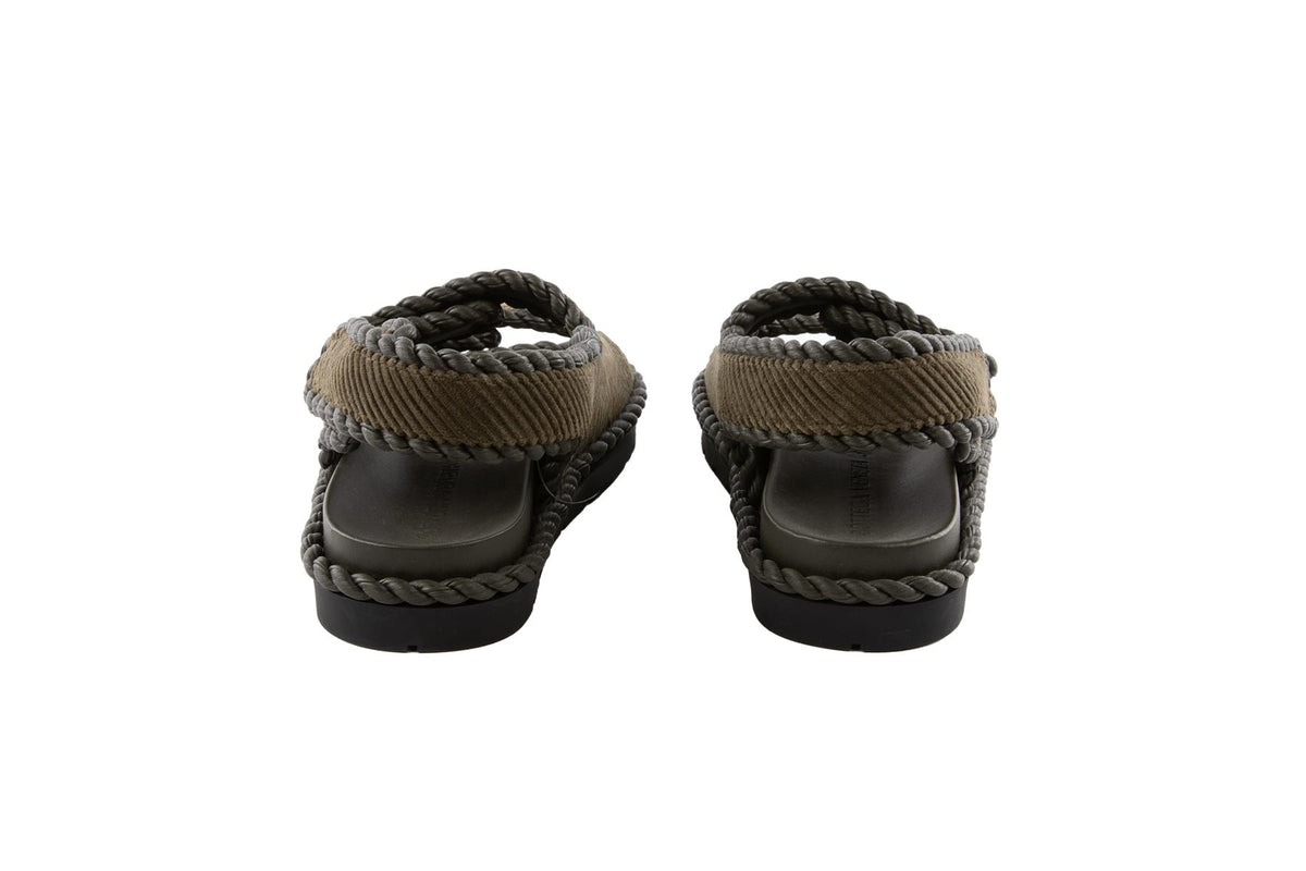 BOTTEGA VENETA GREEN JACK CORDUROY SANDALS EU 38 UK 5 US 8