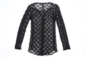 ISABEL MARANT BLACK COTTON BLEND TOP FR 34 UK 6