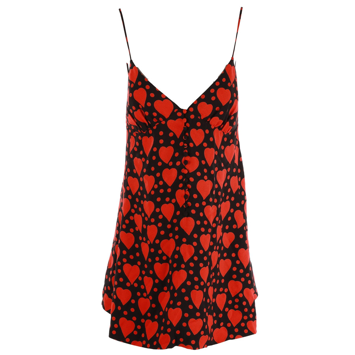 SAINT LAURENT RED CREPE MINI DRESS FR 42 UK 14