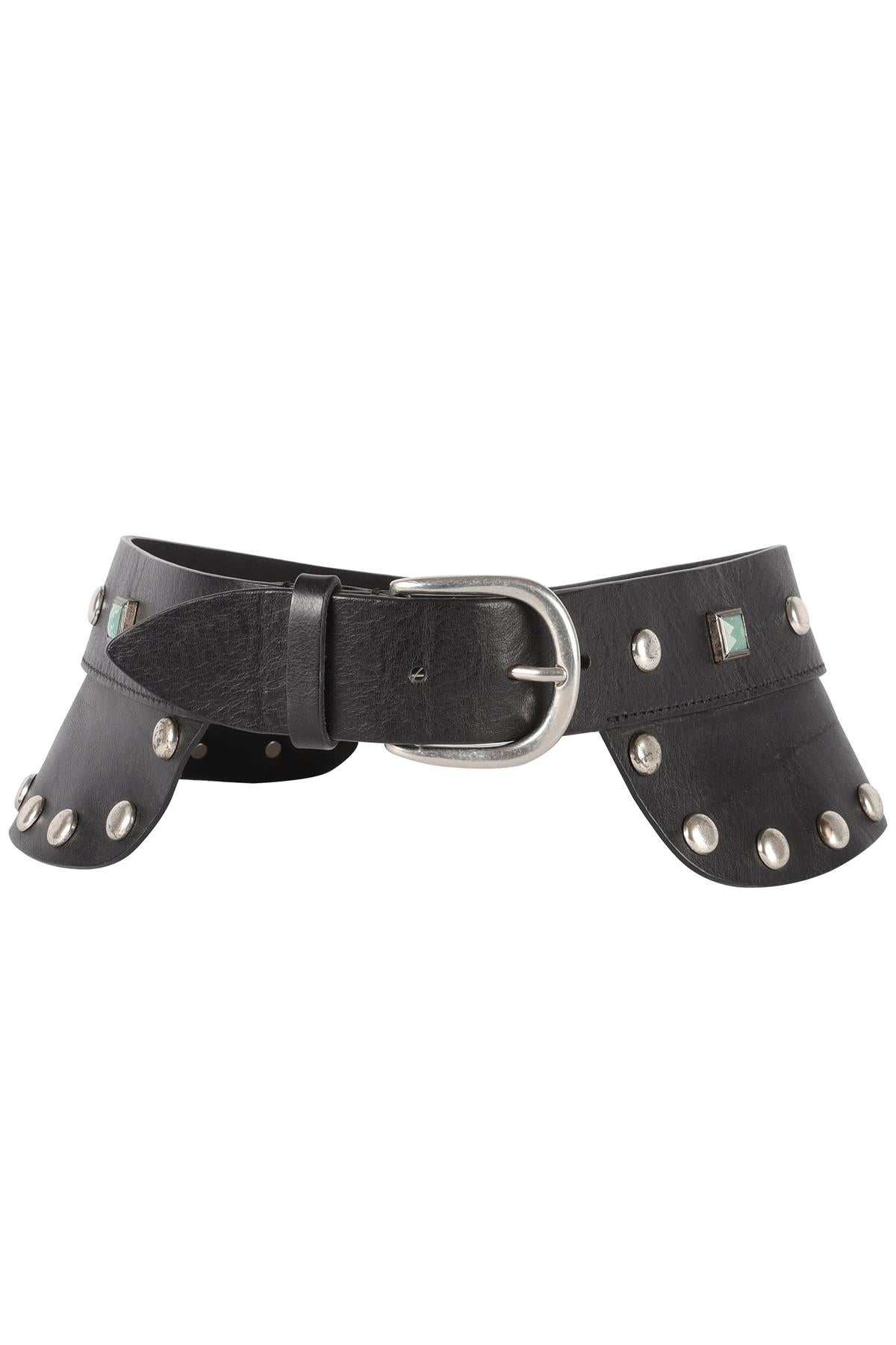 ISABEL MARANT BLACK LEATHER WAIST BELT SMALL