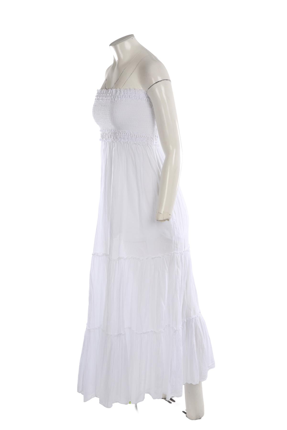 CHARO RUIZ WHITE COTTON MAXI DRESS SMALL
