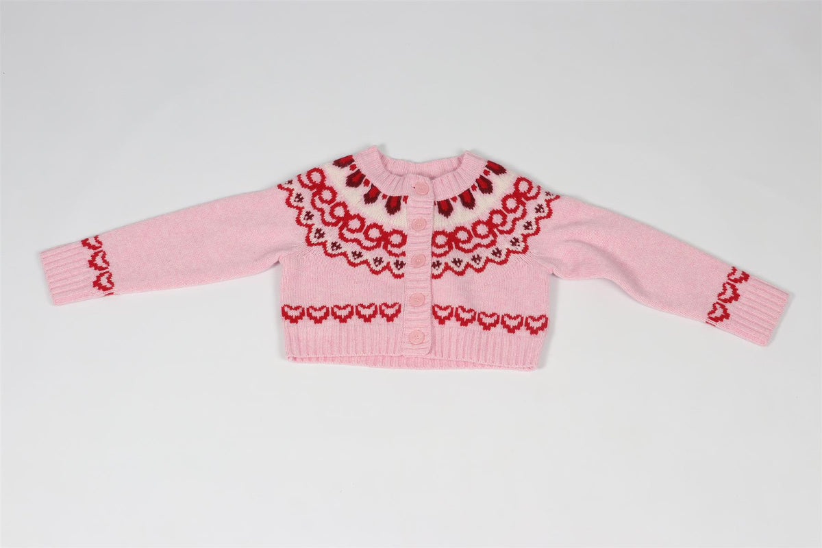 LOVESHACKFANCY PINK KIDS GIRLS CARDIGAN 4-5 YEARS