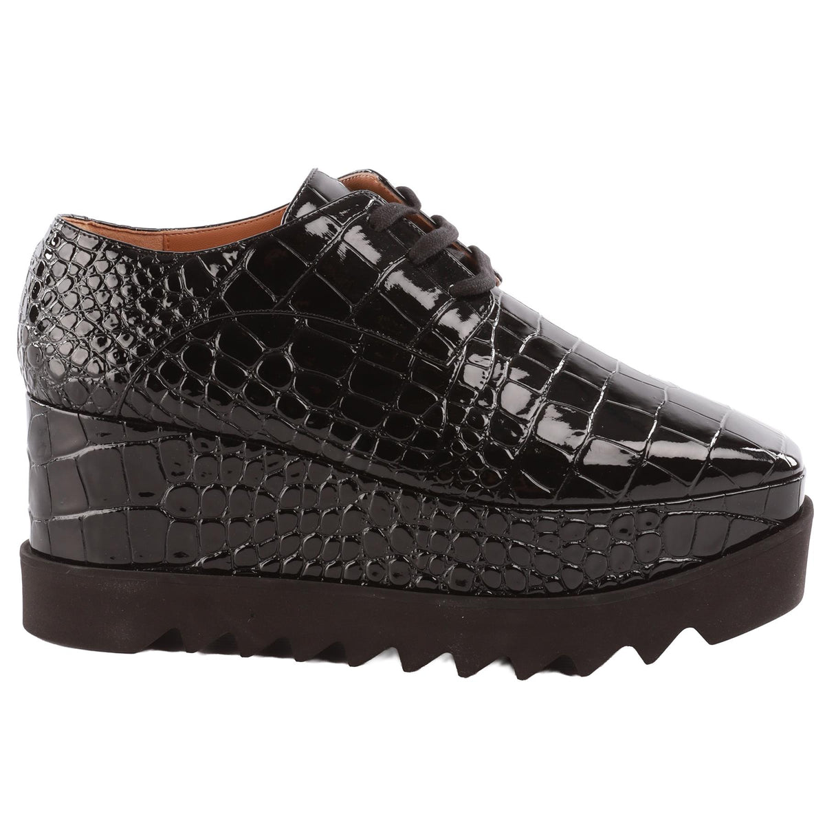 STELLA MCCARTNEY BLACK ELYSE FAUX LEATHER PLATFORM SHOES EU 39 UK 6 US 9