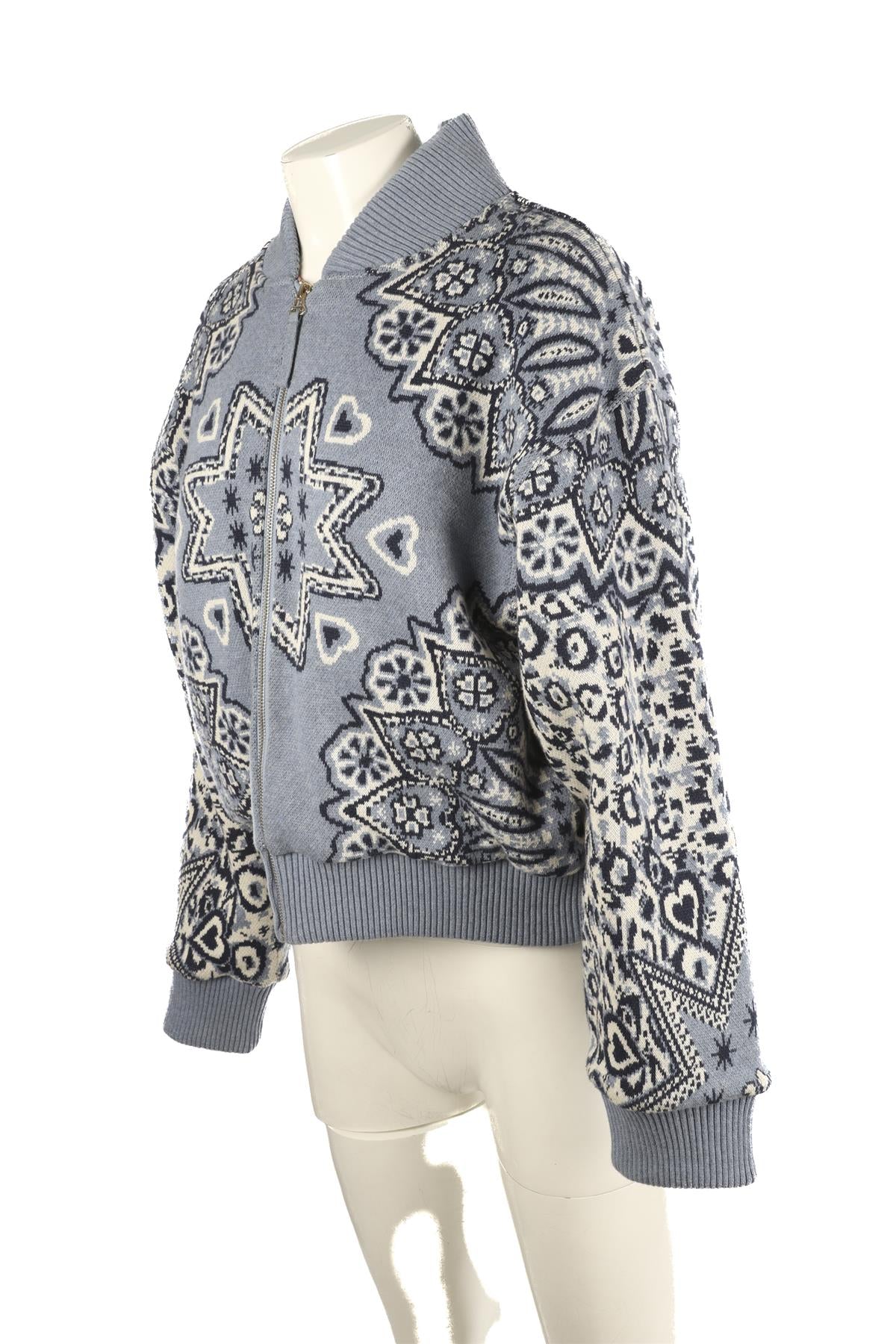 HAYLEY MENZIES BLUE KNIT JACKET XSMALL