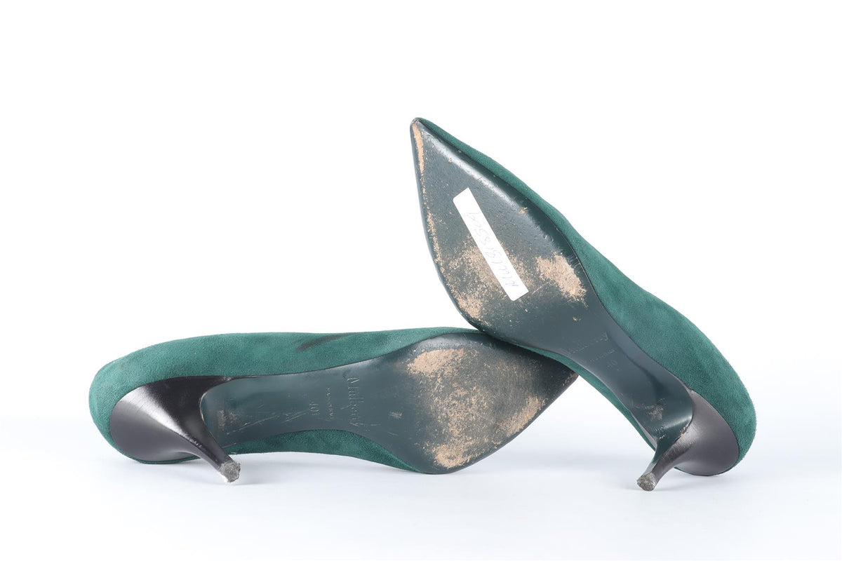 MULBERRY GREEN SUEDE PUMPS EU 40 UK 7 US 10