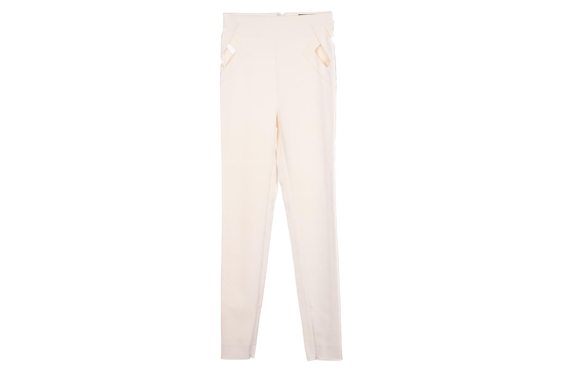 GUCCI IVORY VINTAGE COTTON SKINNY PANTS IT 36 UK 4