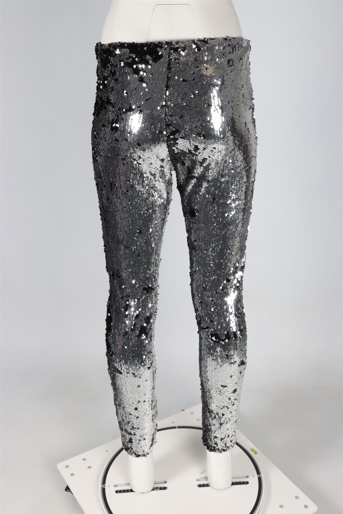 ISABEL MARANT SILVER SEQUIN SKINNY PANTS FR 40 UK 12