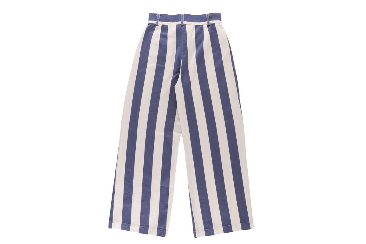 LA VESTE BLUE COTTON STRAIGHT LEG PANTS SMALL