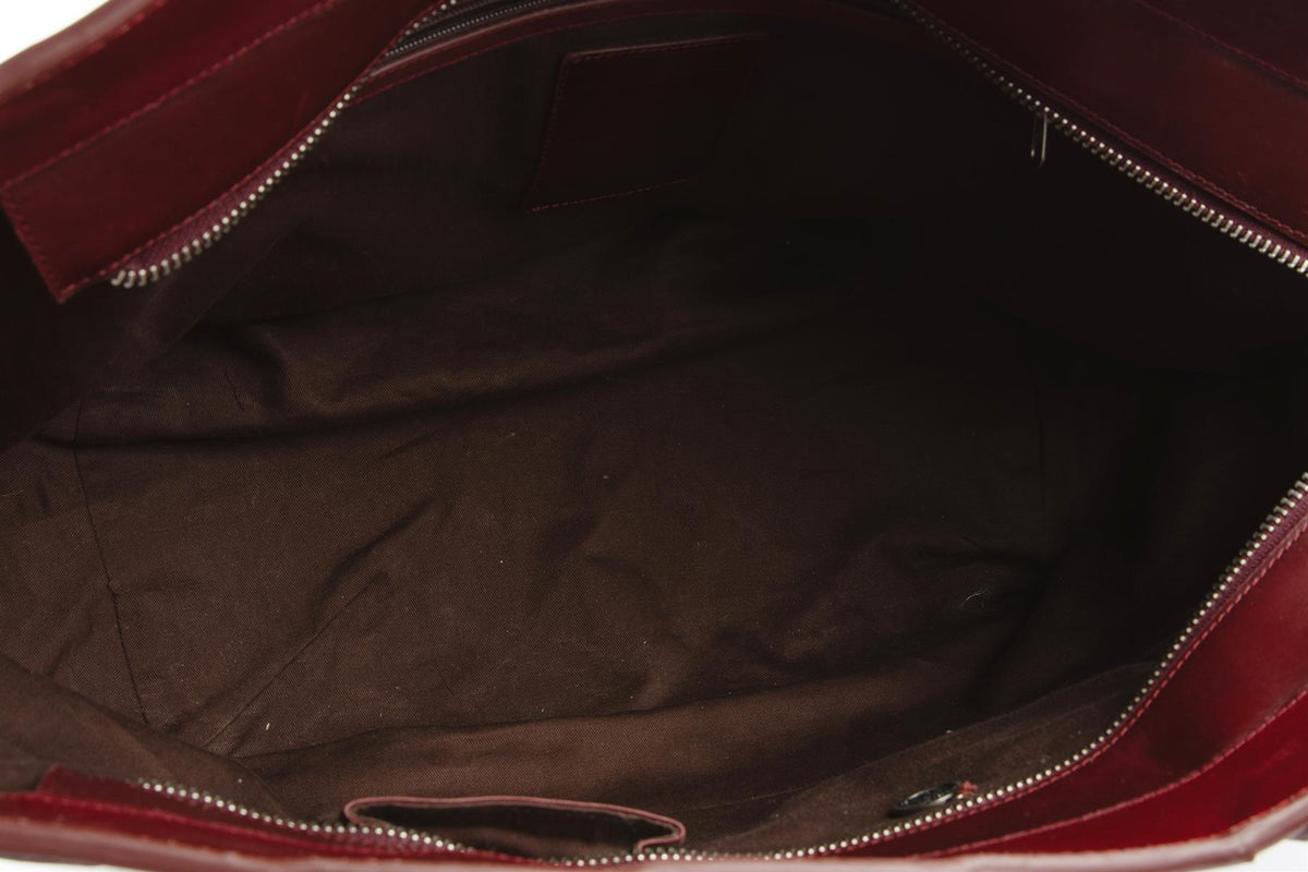 DRAGON DIFFUSION + THE MUSE BURGUNDY LEATHER SHOULDER BAG