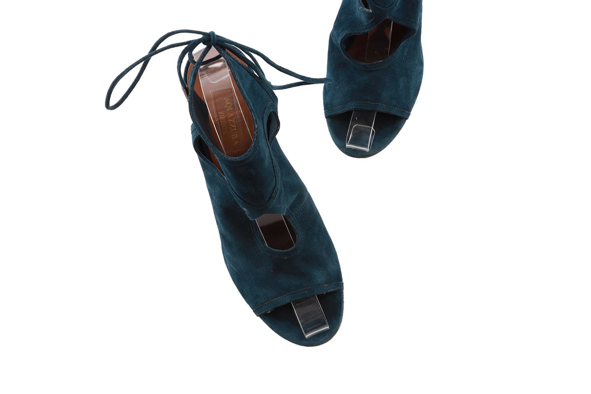 NAVY SUEDE SANDALS