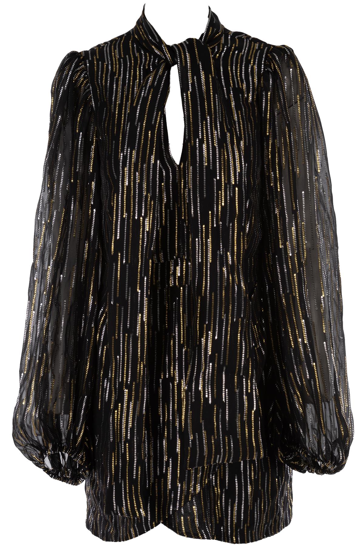 PETER PILOTTO BLACK SILK MINI DRESS UK 10