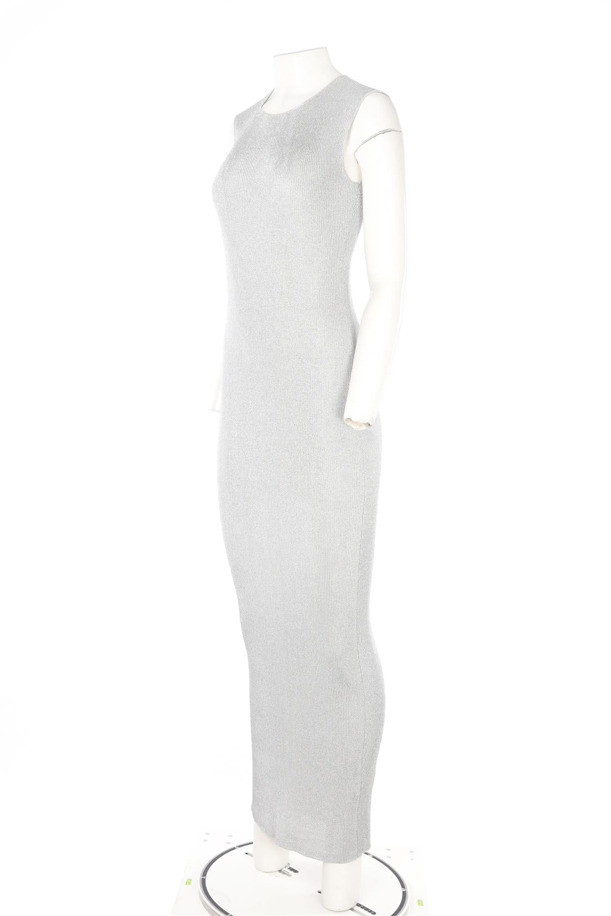 TOVE SILVER KNIT MAXI DRESS FR 36 UK 8