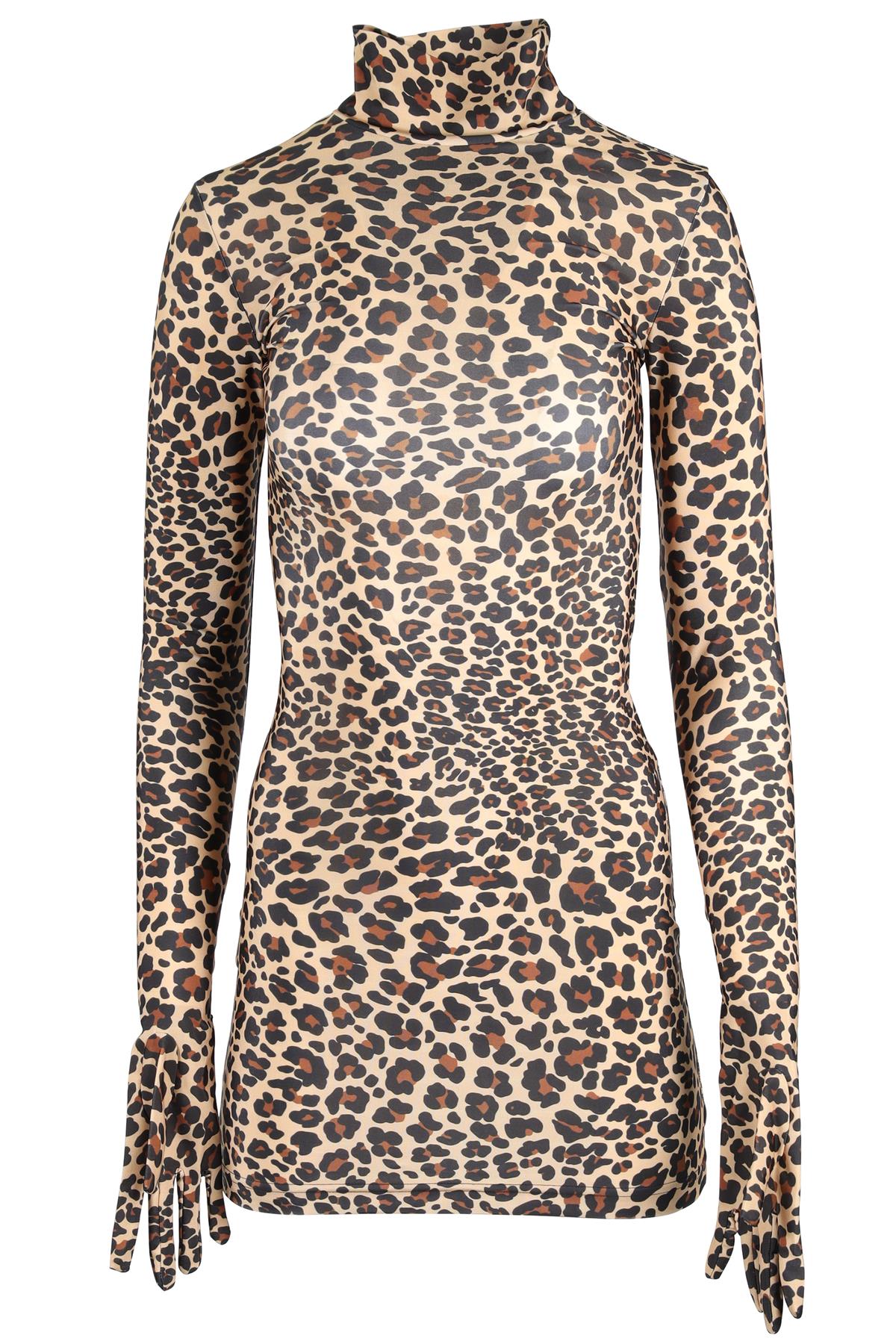 VETEMENTS BROWN JERSEY MINI DRESS ONE SIZE