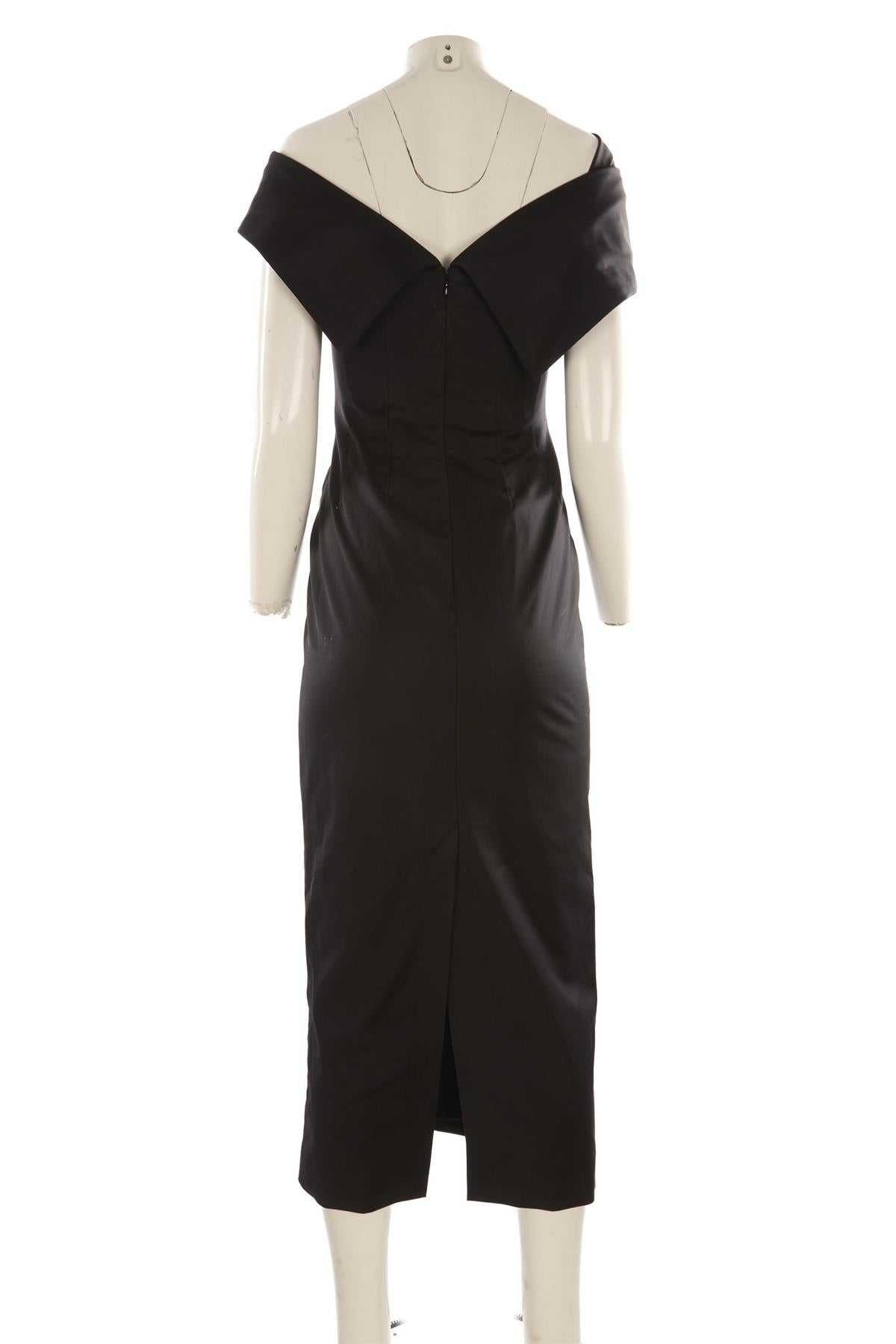 TOVE BLACK WOOL MAXI DRESS FR 36 UK 8