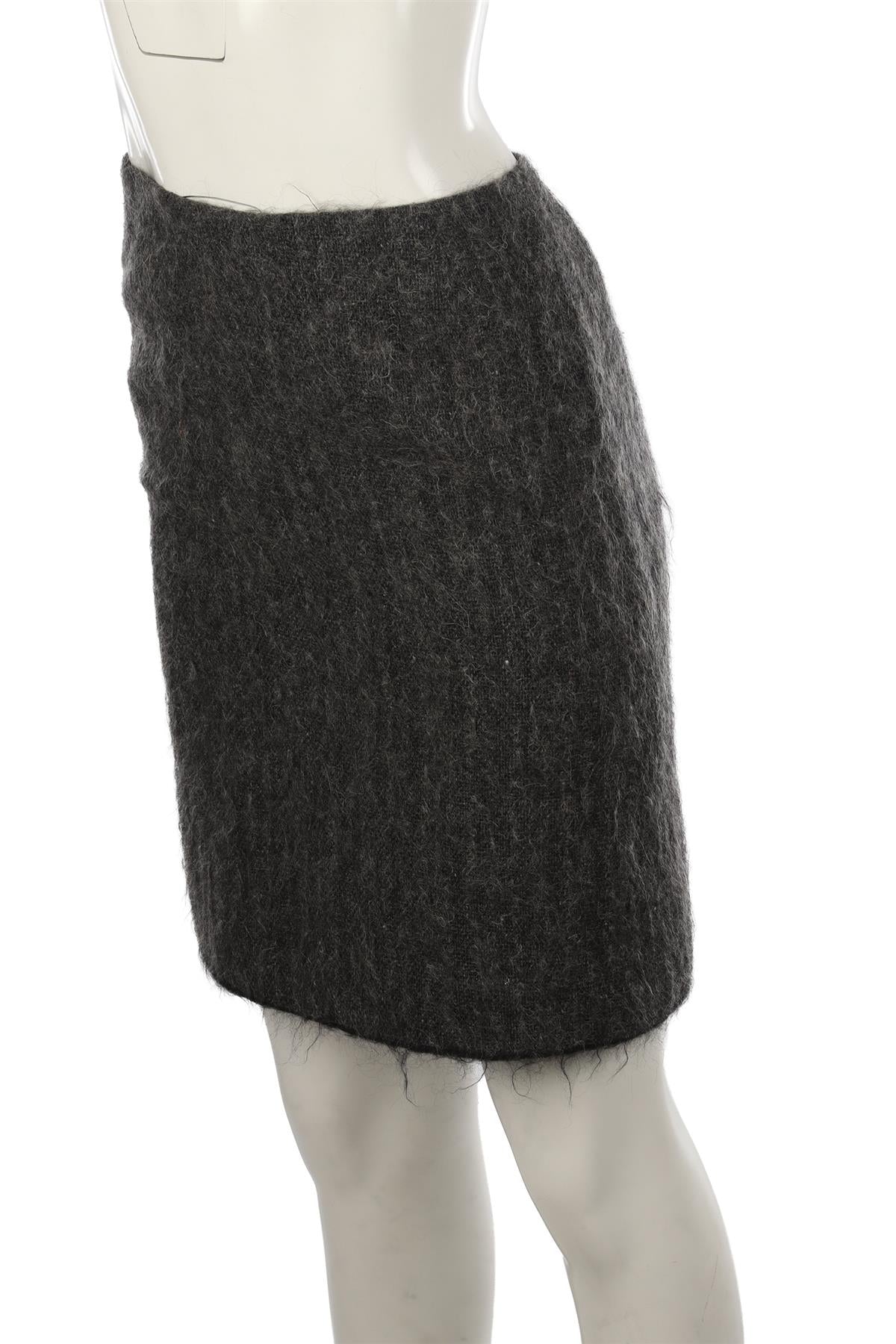 PRADA GREY VINTAGE WOOL MINI SKIRT IT 40 UK 8 US 4