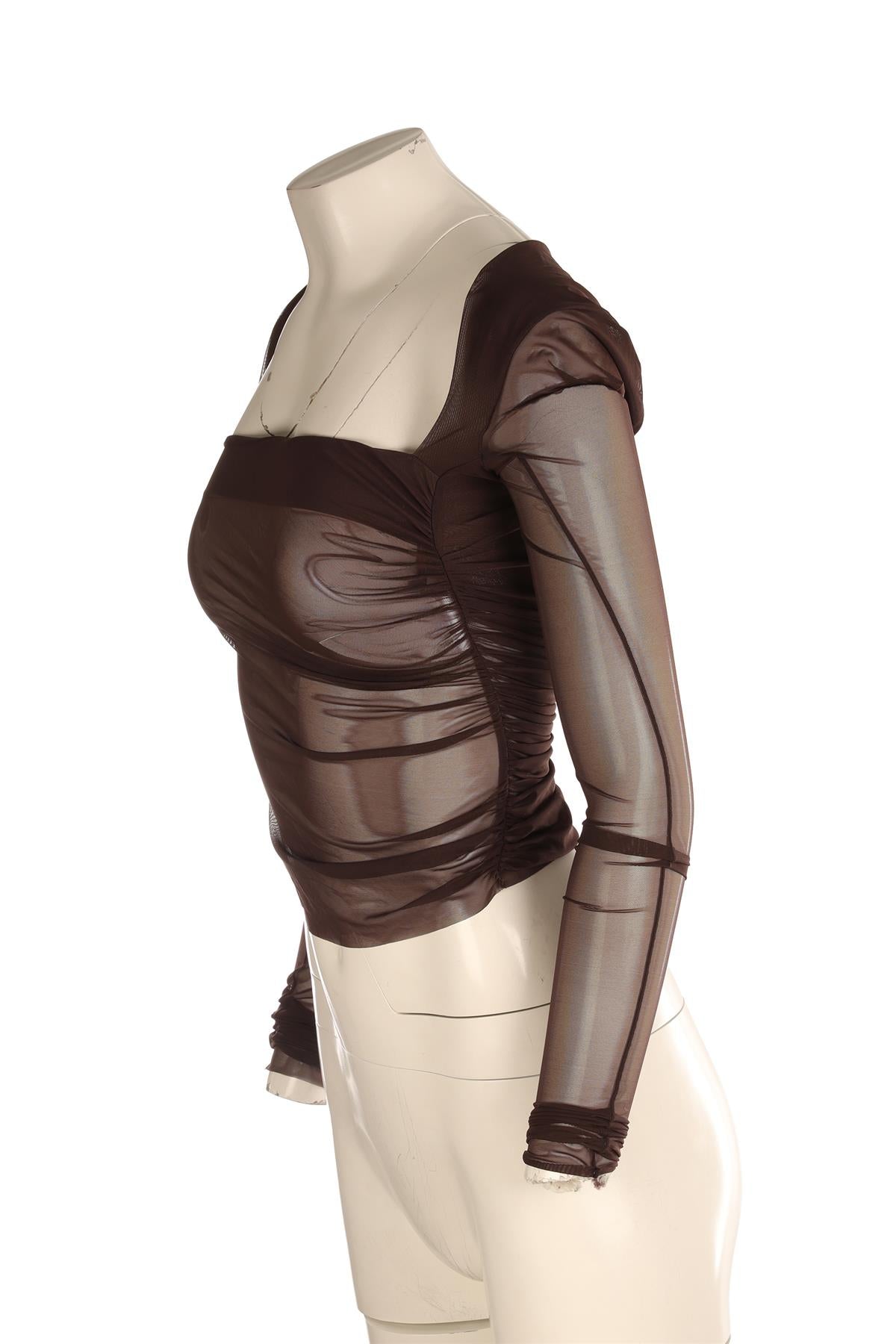 THE ANDAMANE BROWN MESH TOP IT 38 UK 6
