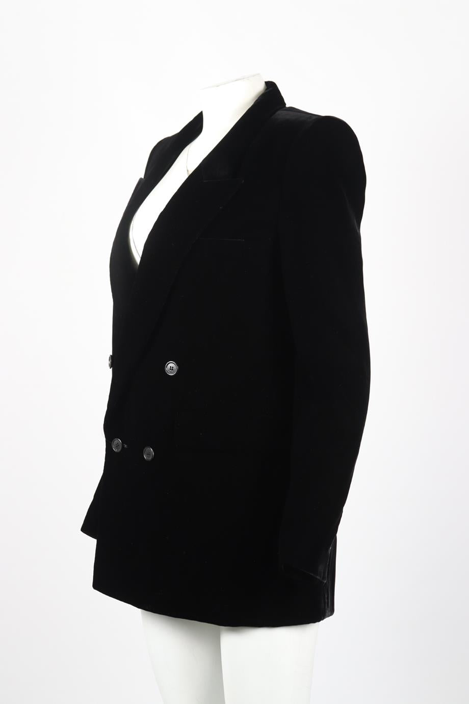 SAINT LAURENT DOUBLE BREASTED VELVET BLAZER FR 44 UK 16