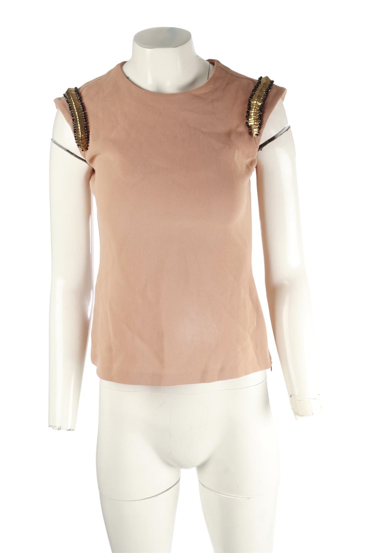 ALEXANDER MCQUEEN NUDE MESH TOP IT 40 UK 8