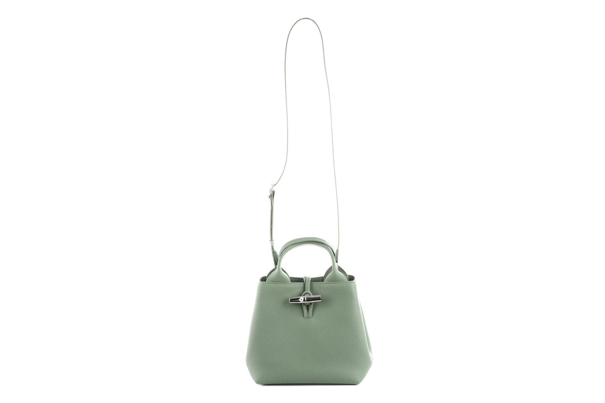 Longchamp Green Le Roseau Small Leather Tote Bag