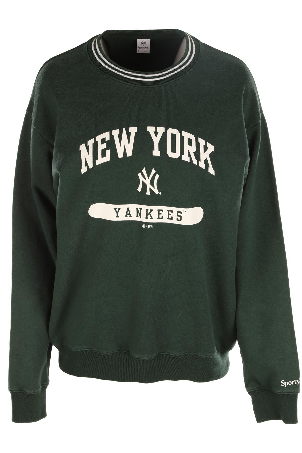 SPORTY & RICH + YANKEES GREEN COTTON SWEATSHIRT SMALL