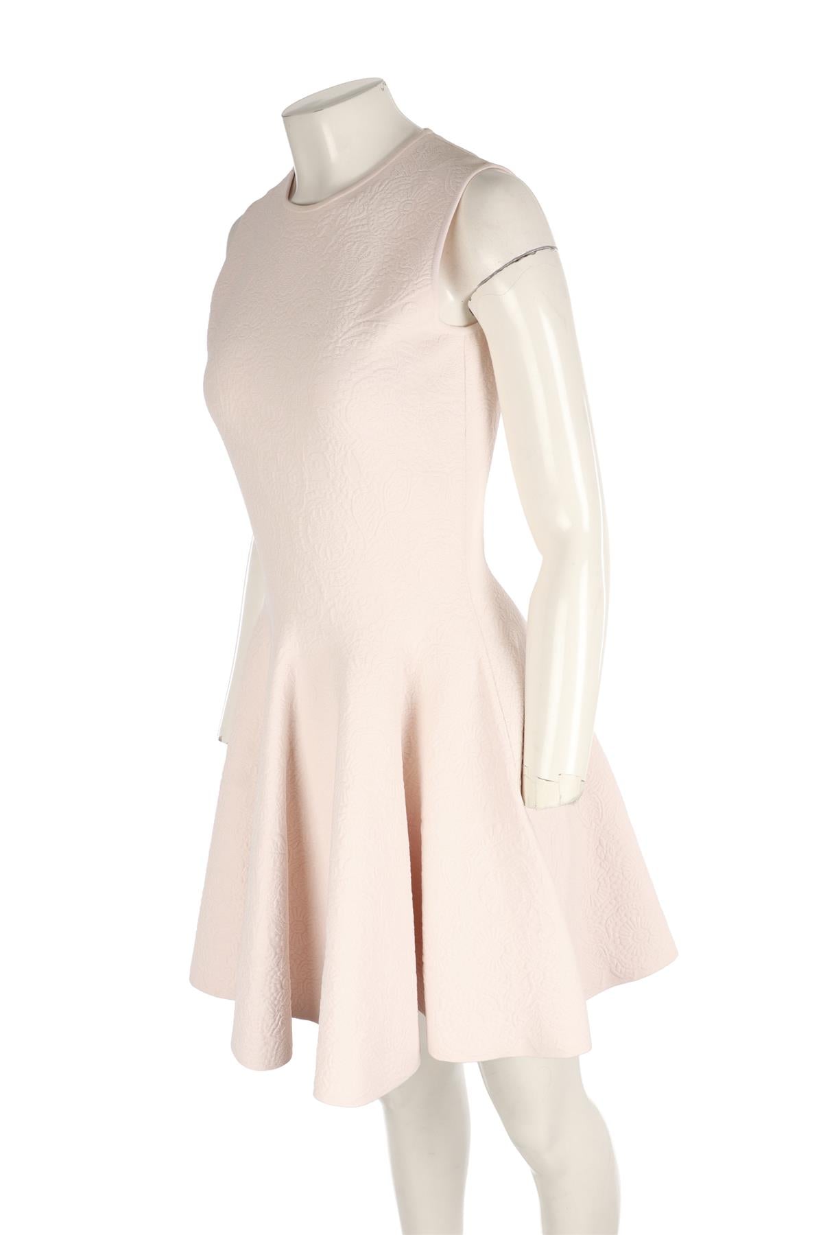 ALEXANDER MCQUEEN PINK KNIT MIDI DRESS LARGE