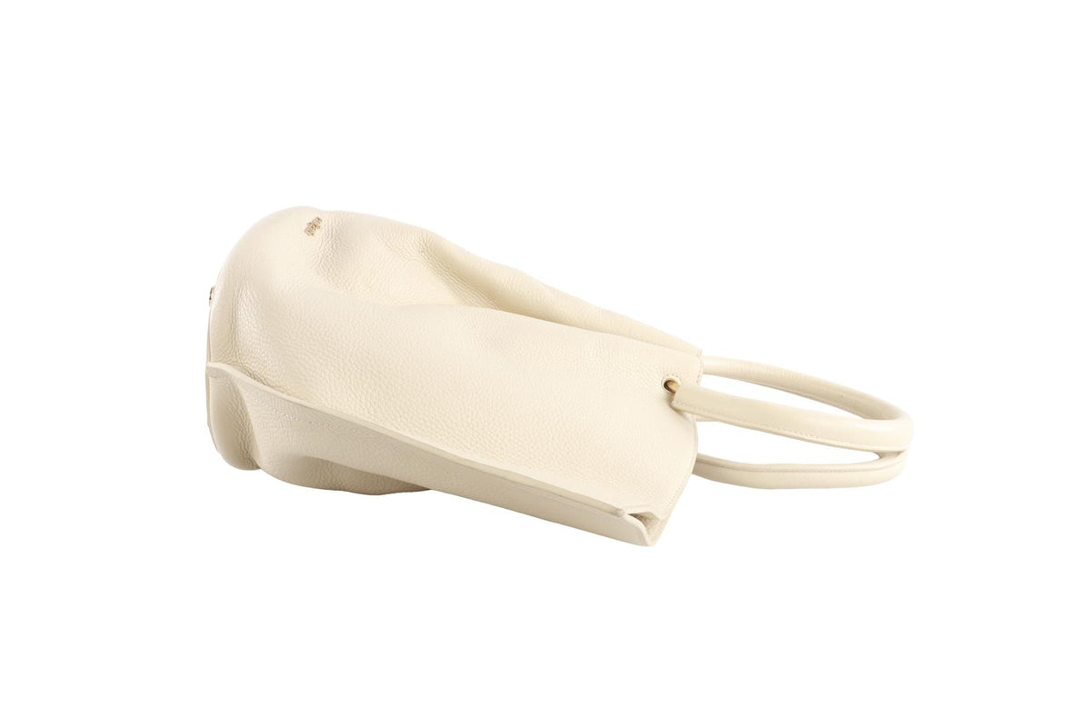 CULT GAIA CREAM VALESKA LEATHER TOTE BAG