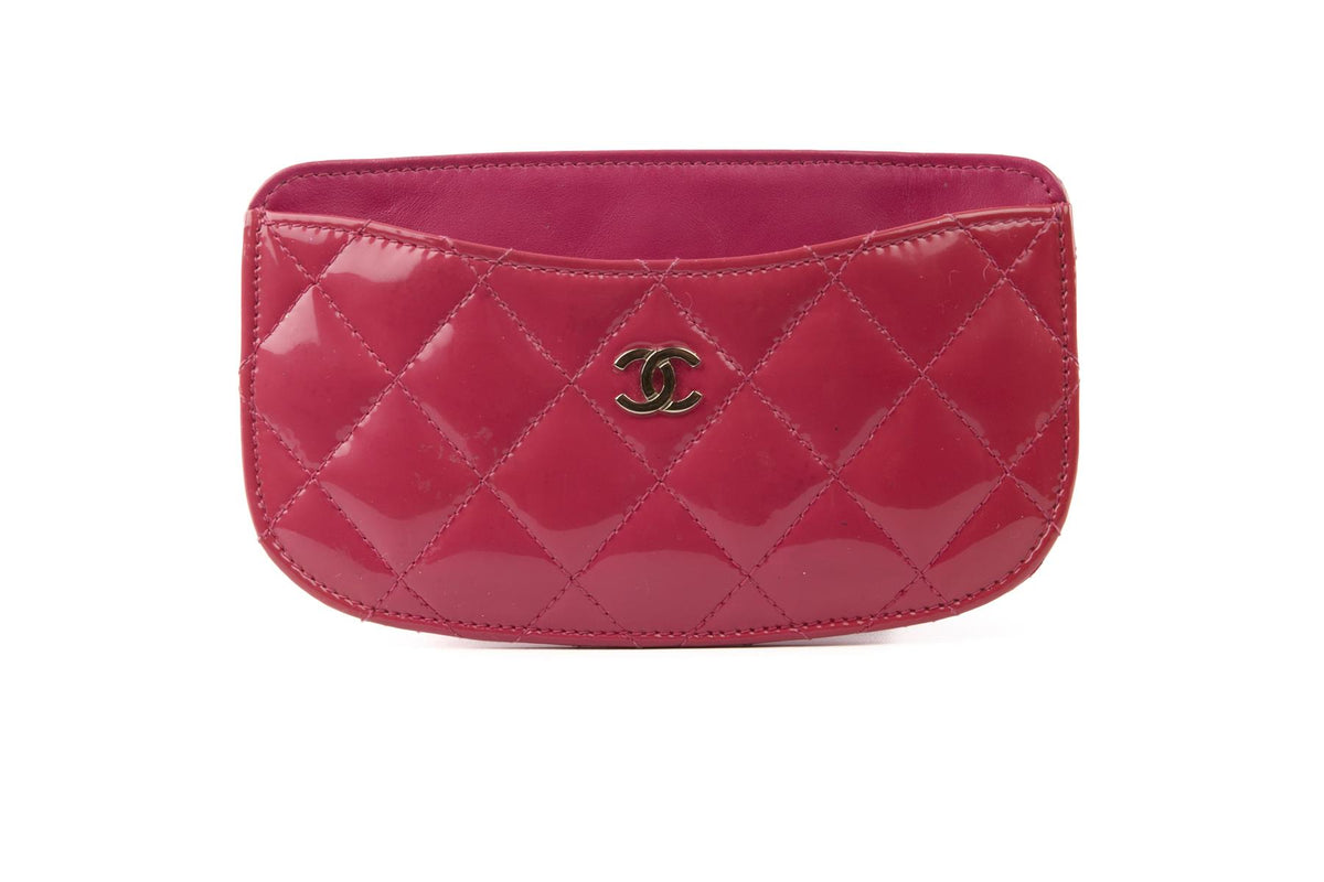 CHANEL PINK 2014 QUILTED PATENT LEATHER WALLET