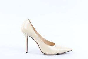 JIMMY CHOO CREAM LEATHER PUMPS EU 38.5 UK 5.5 US 8.5