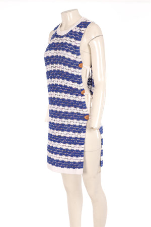 LOUIS VUITTON BLUE CROCHET MIDI DRESS SMALL