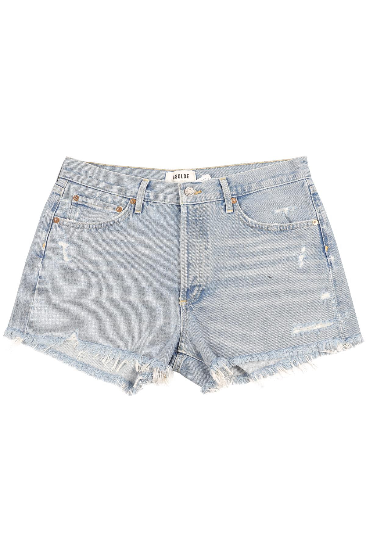 AGOLDE BLUE HIGH RISE DENIM SHORTS W29 UK 10-12