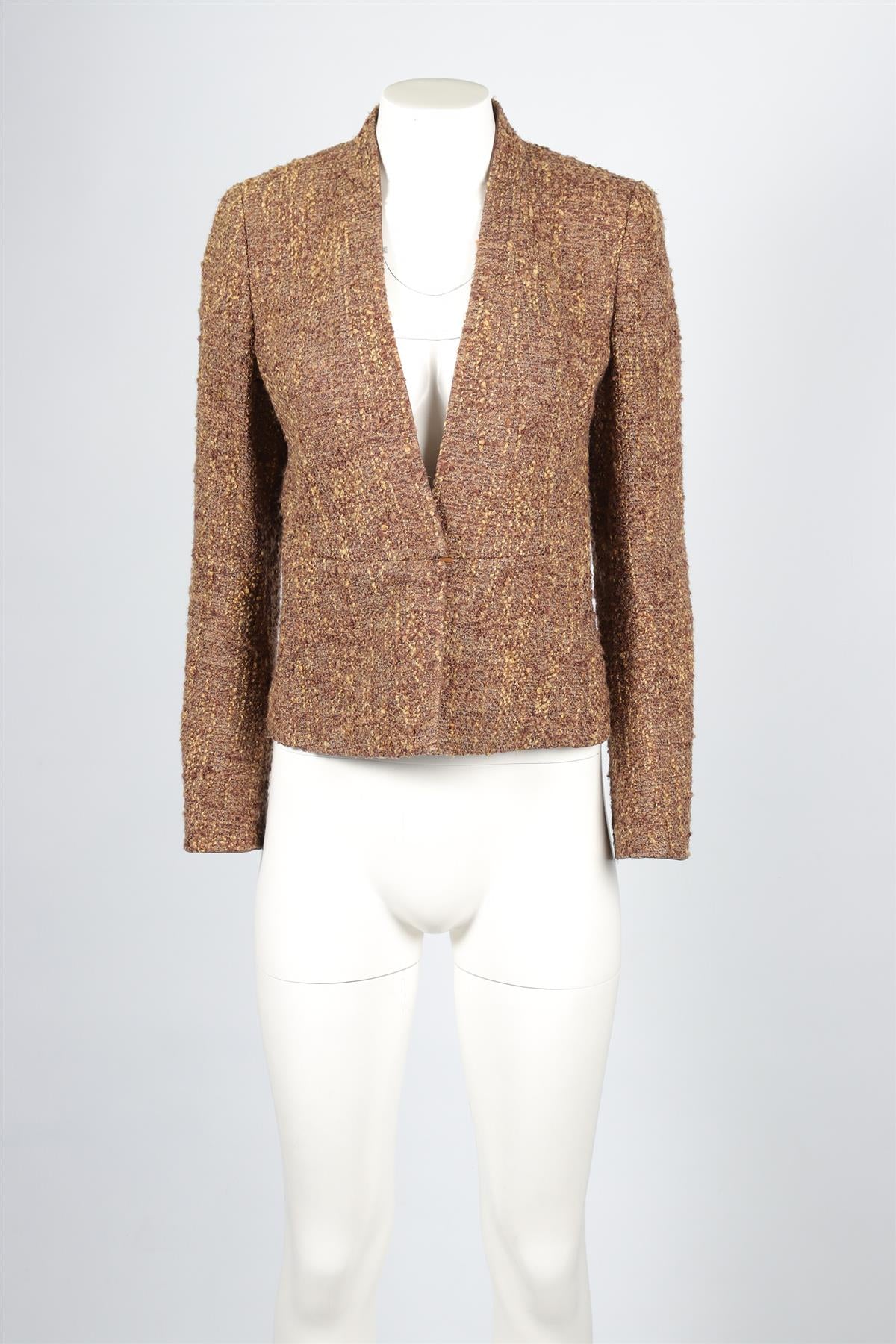 AKRIS BROWN WOOL JACKET FR 40 UK 12