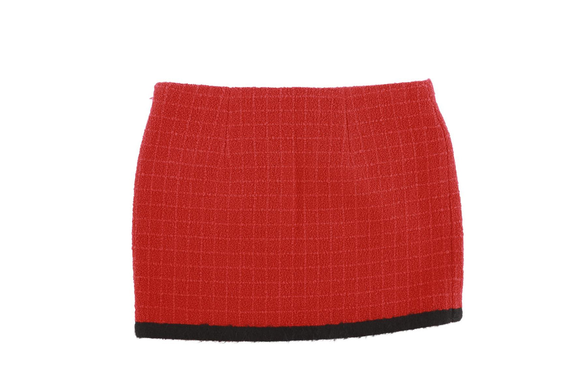 ALESSANDRA RICH RED WOOL MINI SKIRT IT 36 UK 4