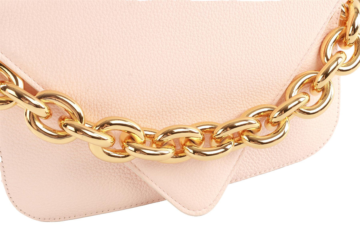 BOTTEGA VENETA PINK MOUNT SMALL LEATHER SHOULDER BAG