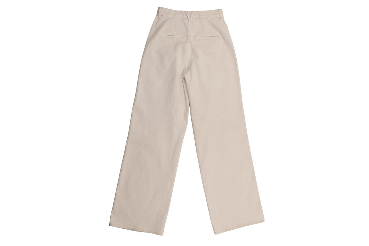 VERONICA BEARD ECRU HIGH RISE WIDE LEG JEANS W25