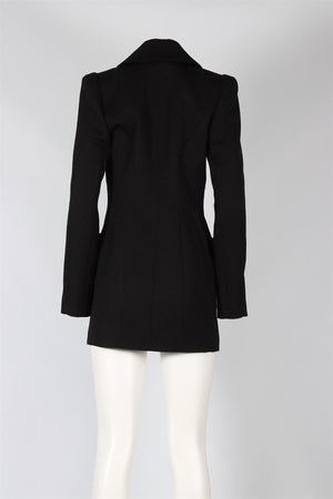 BARBARA BUI BLACK DOUBLE BREASTED WOOL BLEND COAT FR 40 UK 12