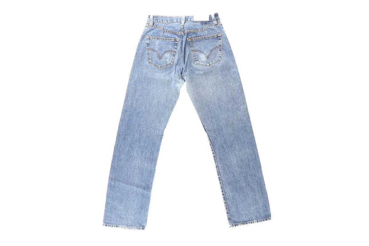 RE/DONE + LEVI'S BLUE HIGH RISE STRAIGHT LEG JEANS W25 UK 6/8