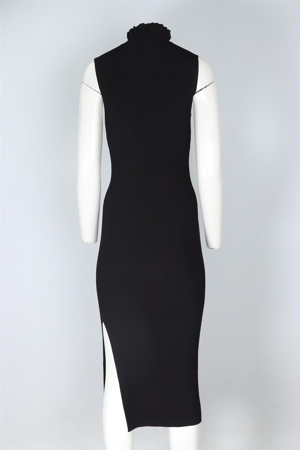 THEORY BLACK KNIT MIDI DRESS MEDIUM