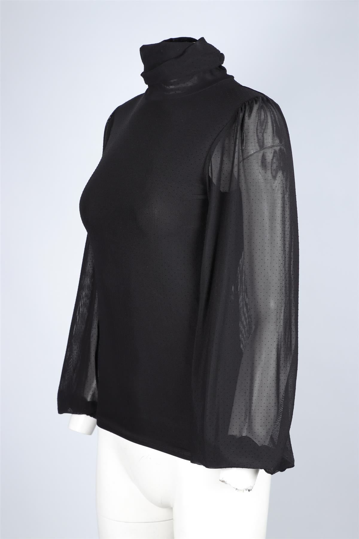 GANNI BLACK MESH TOP UK 6