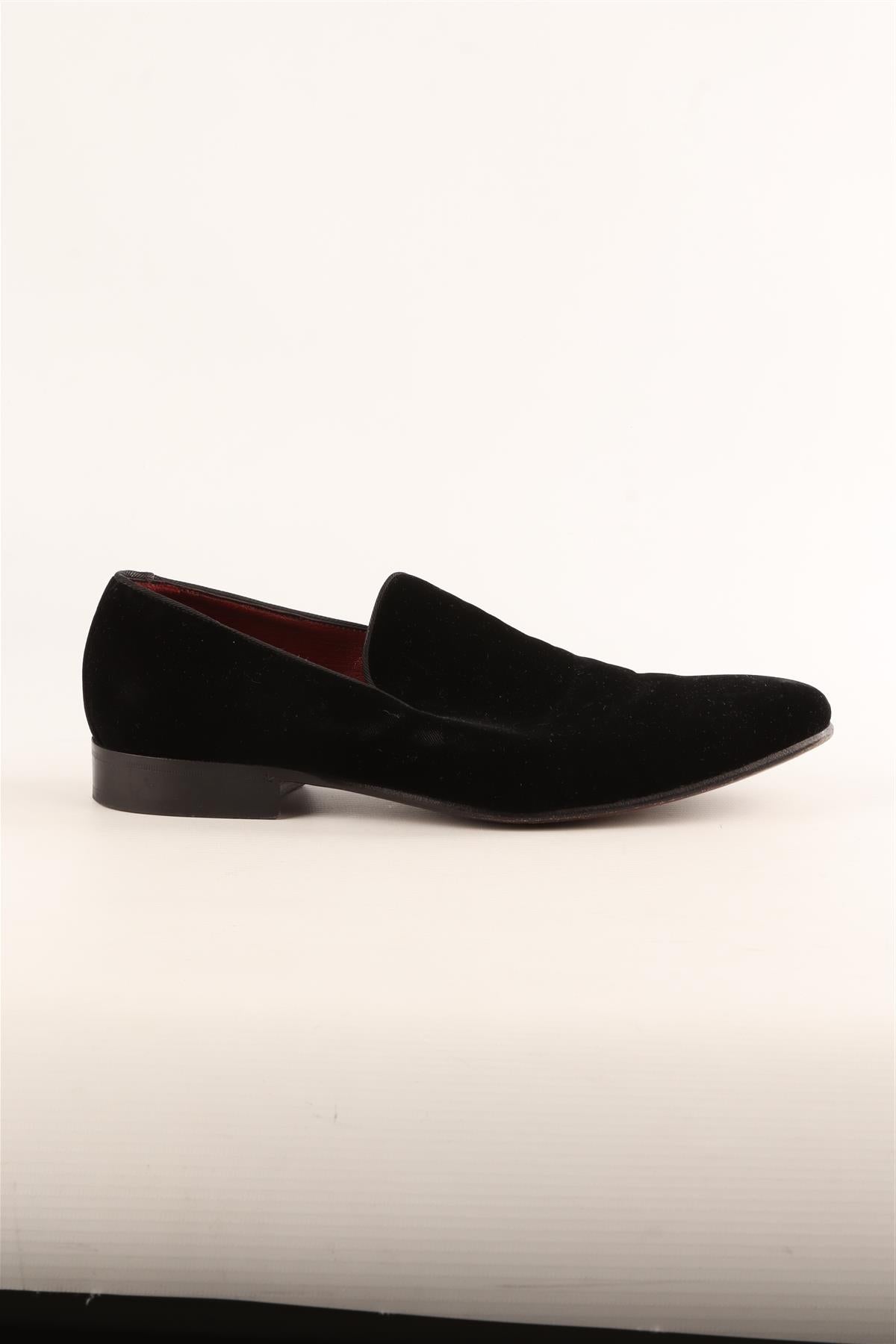 DOLCE & GABBANA BLACK MEN'S VELVET LOAFERS IT 42 UK 8