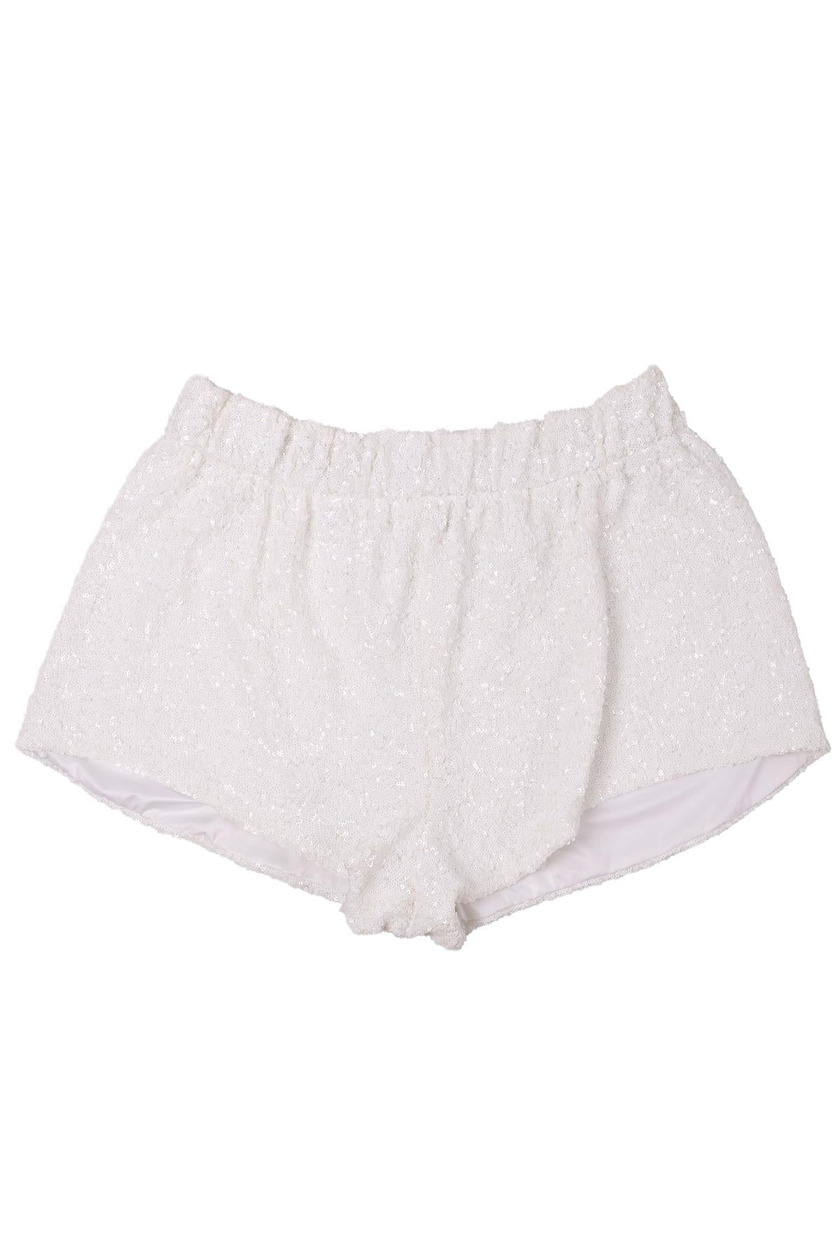 OSEREE WHITE SEQUIN SHORTS XLARGE