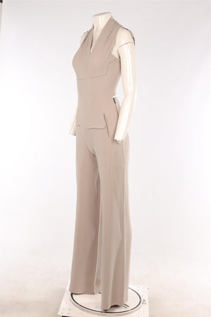 ROLAND MOURET GREY CREPE JUMPSUIT UK 10