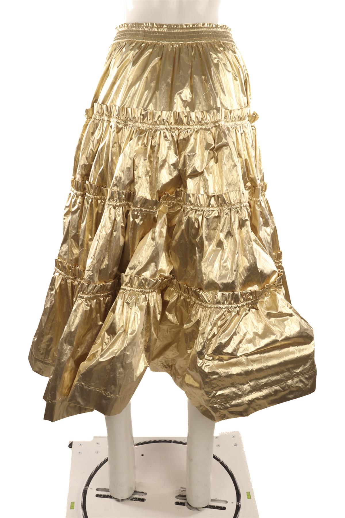 MOLLY GODDARD GOLD LUREX MAXI SKIRT UK 8
