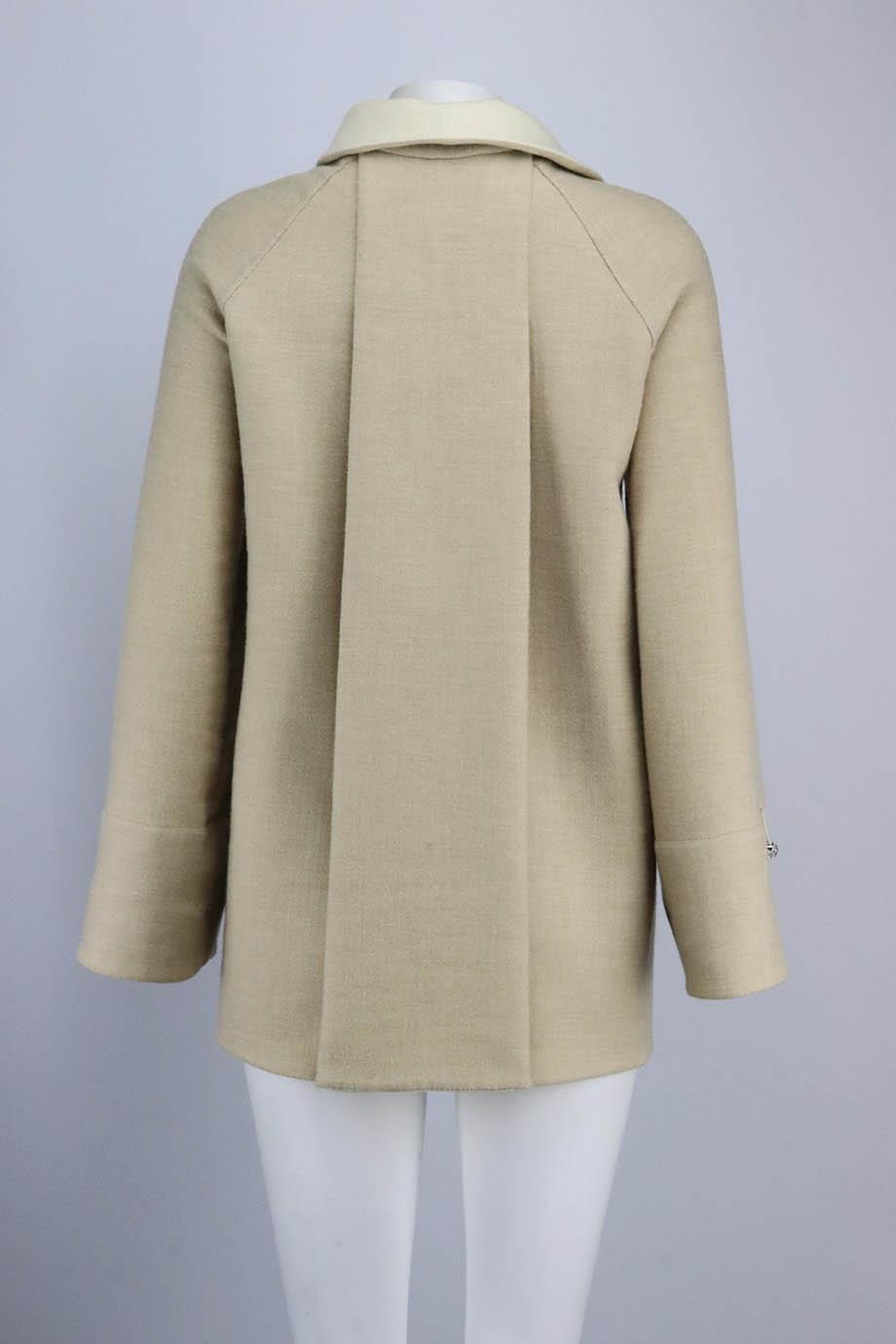 AKRIS REVERSIBLE CASHMERE AND WOOL BLEND COAT US 4 UK 8