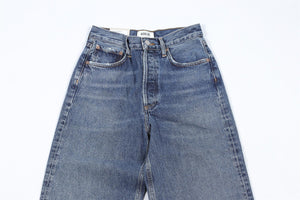 AGOLDE NAVY HIGH RISE WIDE LEG JEANS W24 UK 6
